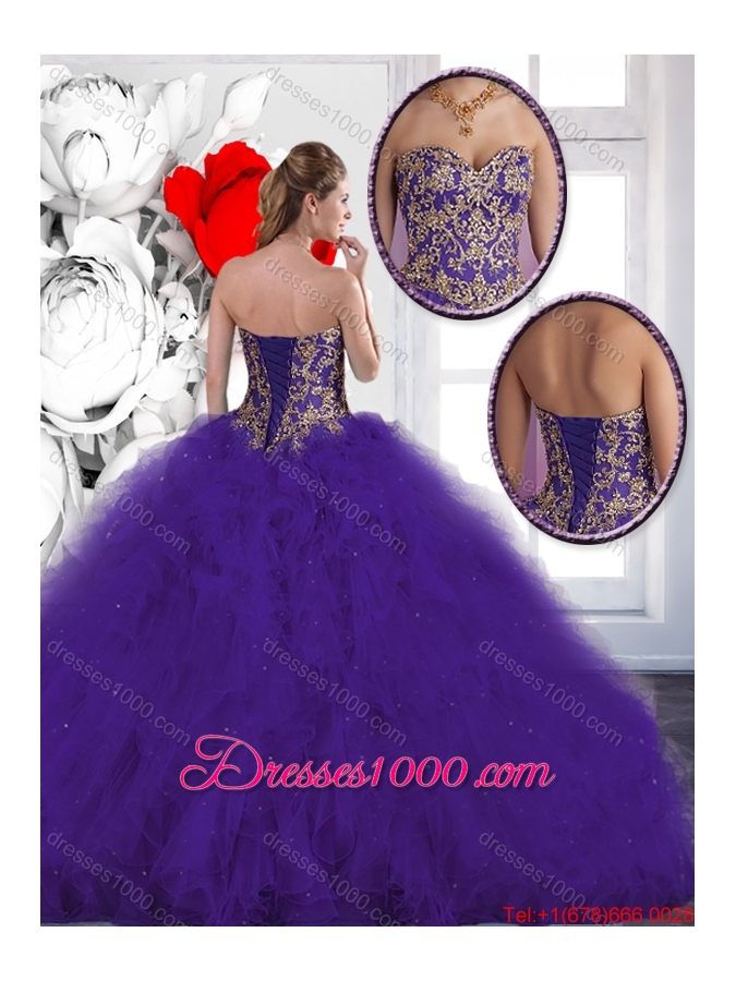 Elegant Beading and Ruffles Quinceanera Dresses with Lace Up