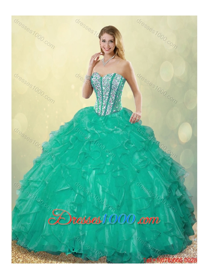 2015 Fall New Style Sweetheart Detachable Quinceanera Dresses with Floor Length