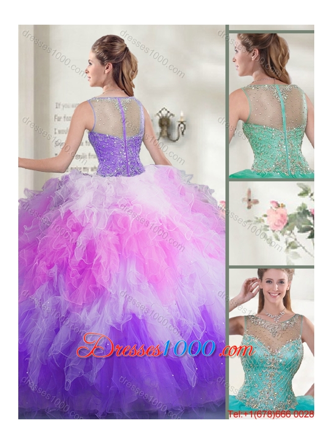 2016 Gorgeous Beaded Sweet 16 Dresses with Ruffles