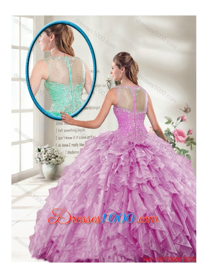 2016 New Style Ball Gown Beaded Sweet 16 Gowns in Lilac