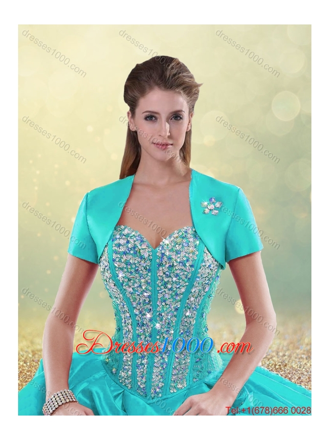 Cheap Beading and Pick Ups Detachable Quinceanera Gowns with Court Train