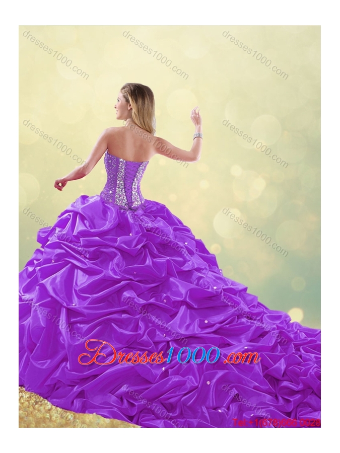 Classical Sweetheart Beading Detachable Quinceanera Dresses with Pick Ups