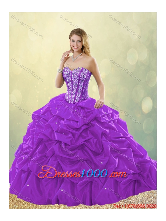 Classical Sweetheart Beading Detachable Quinceanera Dresses with Pick Ups