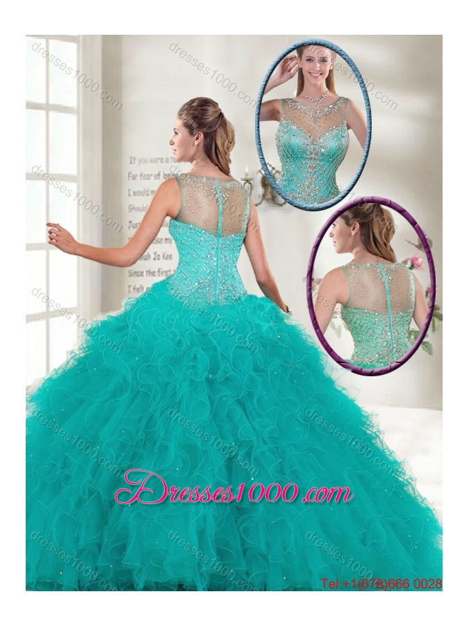 Elegant Scoop Quinceanera Dresses with Ruffles and Beading