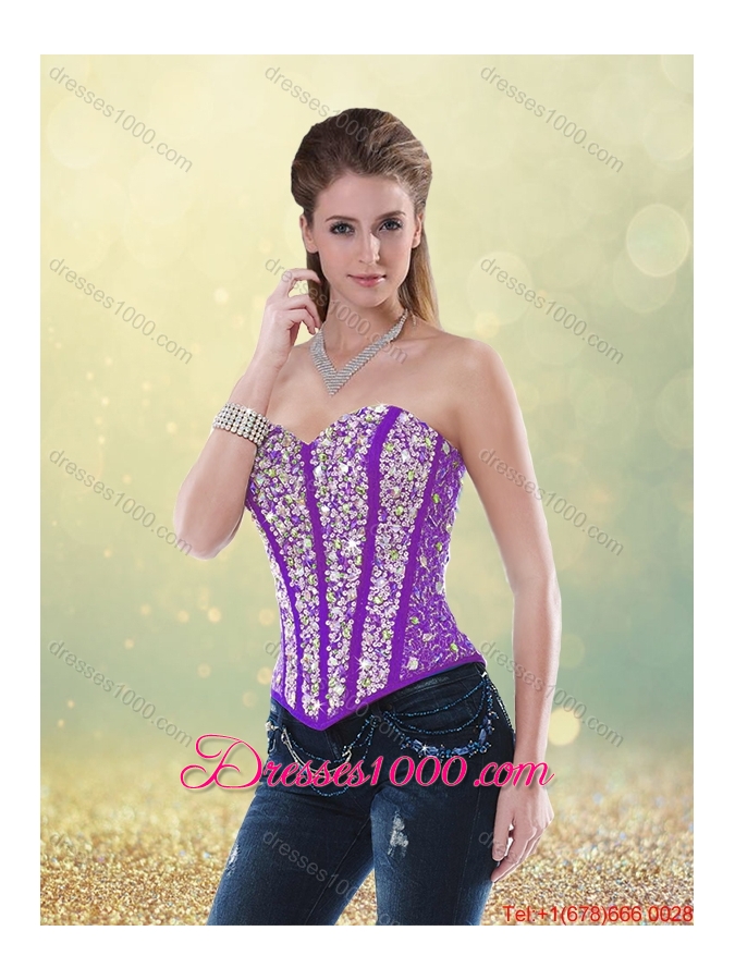 Popular Beading Purple Quinceanera Gowns with Sweetheart