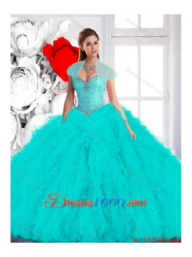 Cheap Beading Sweetheart Quinceanera Dresses in Blue