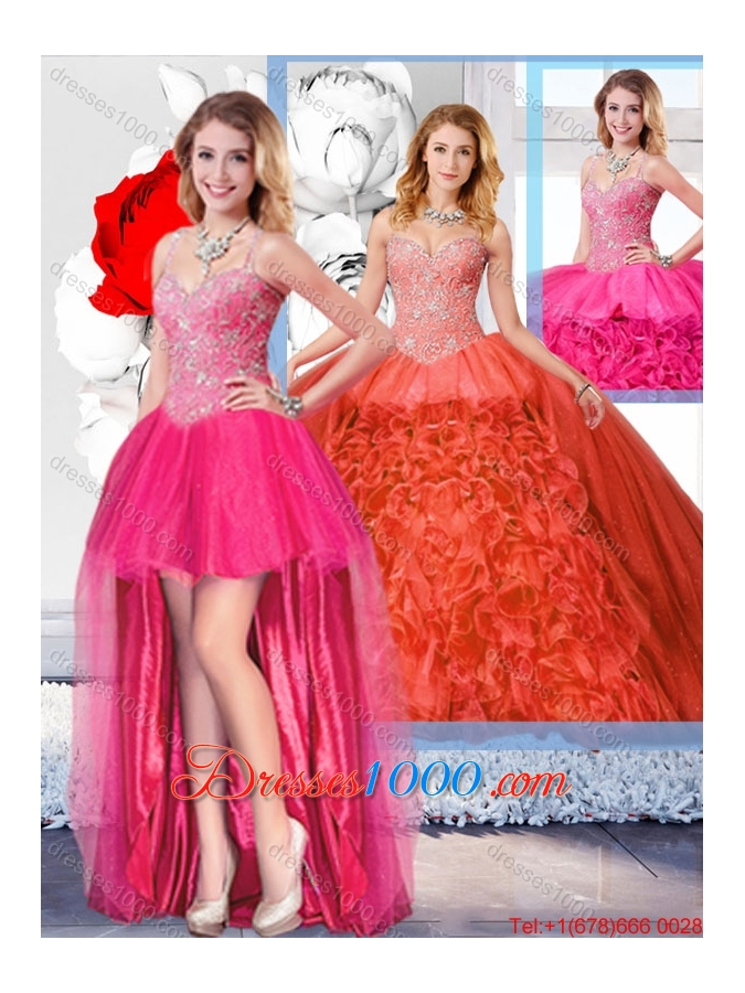 Modest Ball Gown Straps 2016 Detachable Quinceanera Dresses