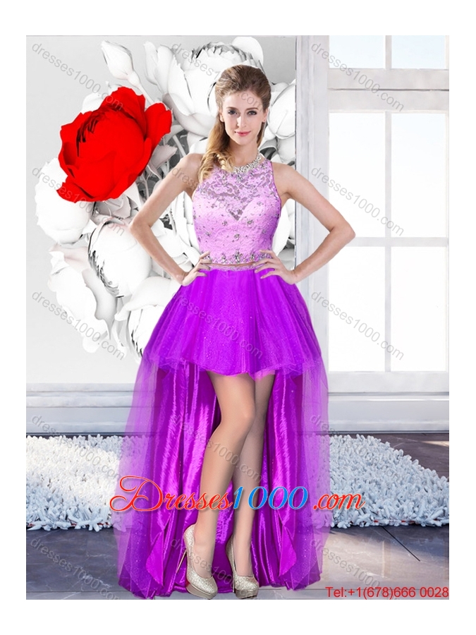 Perfect Beaded and Ruffles Detachable Sweet 16 Dresses with Scoop