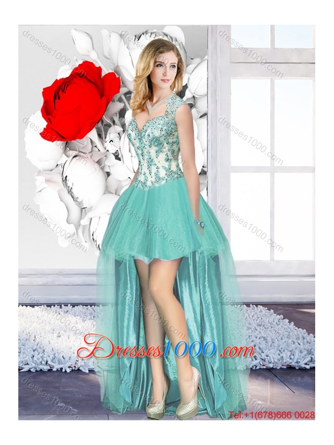 Popular Straps Detachable Quinceanera Dresses with Appliques and Ruffles