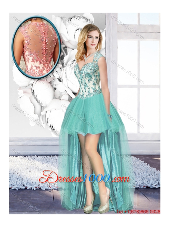 Popular Straps Detachable Quinceanera Dresses with Appliques and Ruffles