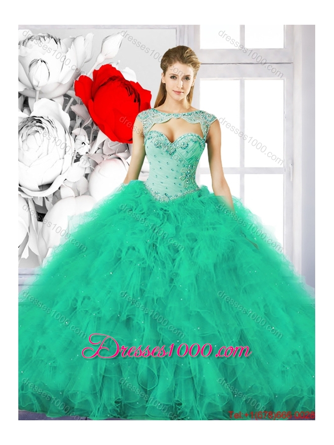 Pretty Beading Sweetheart Sweet 16 Dresses with Ruffles