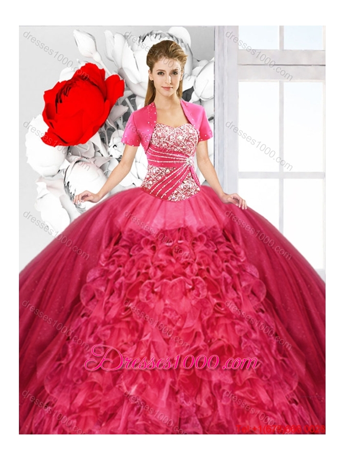 Pretty Sweetheart Detachable Quinceanera Dresses with Ruffles
