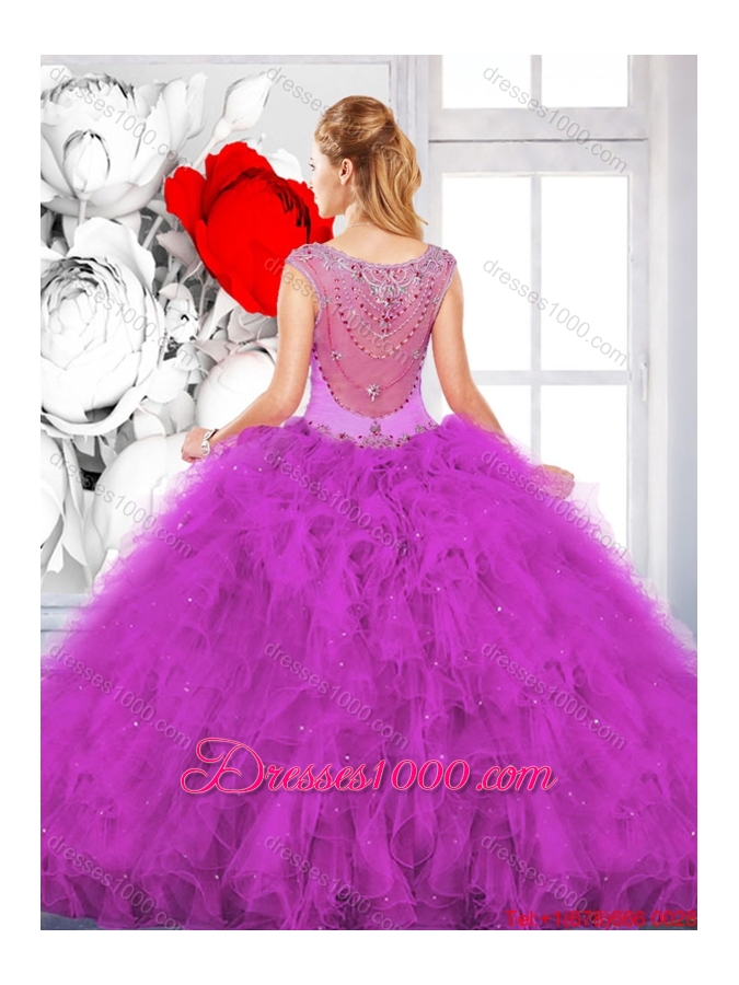 Beautiful Scoop Ruffles Quinceanera Dresses with Beading