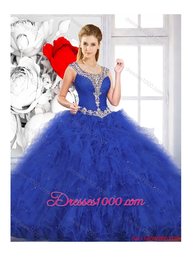 Beautiful Scoop Ruffles Quinceanera Dresses with Beading