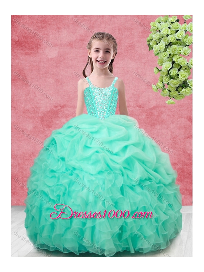 Gorgeous Ball Gown Beading Princesita With Quinceanera Dresses in Apple Green for 2016