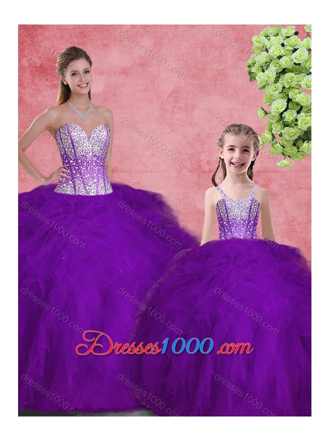 Hot Sale Wine Red Princesita With Quinceanera Dresses with Beading and Ruffles
