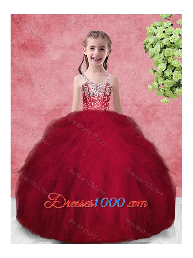 Hot Sale Wine Red Princesita With Quinceanera Dresses with Beading and Ruffles