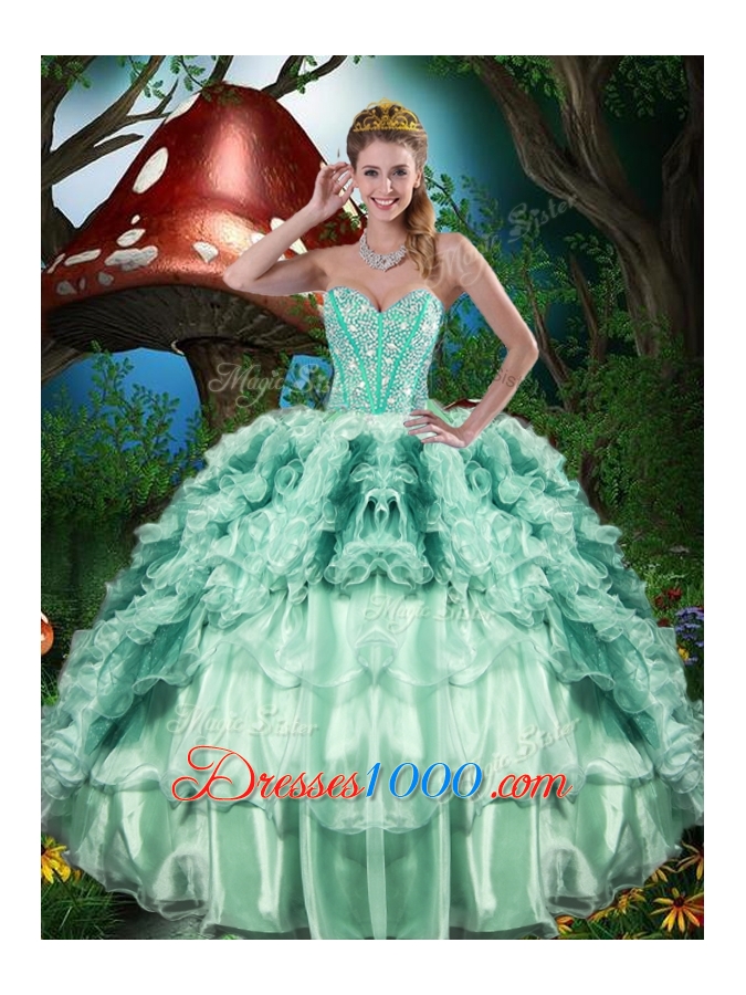 Pretty Ball Gown Princesita With Quinceanera Dresses with Beading and Ruffles for 2016