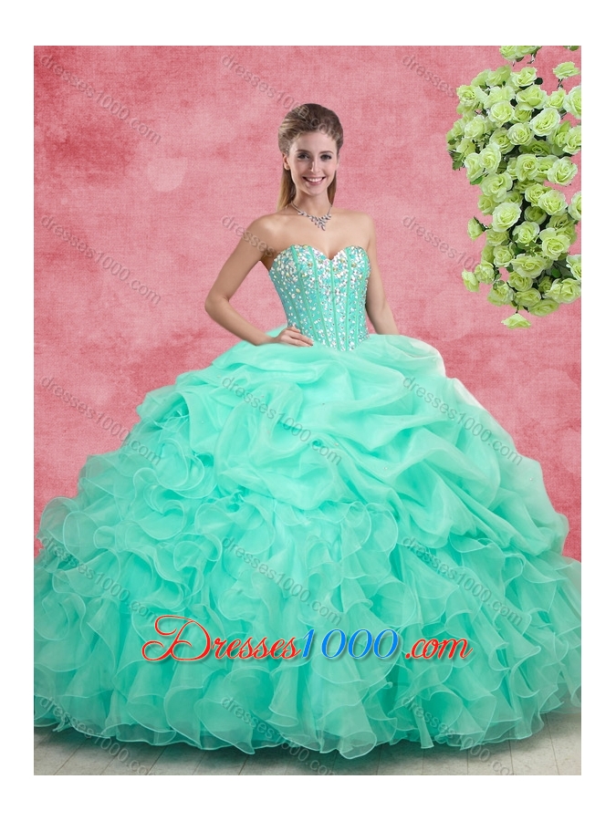 Spring Classical Ball Gown Pick Ups Princesita With Quinceanera Dresses in Apple Green