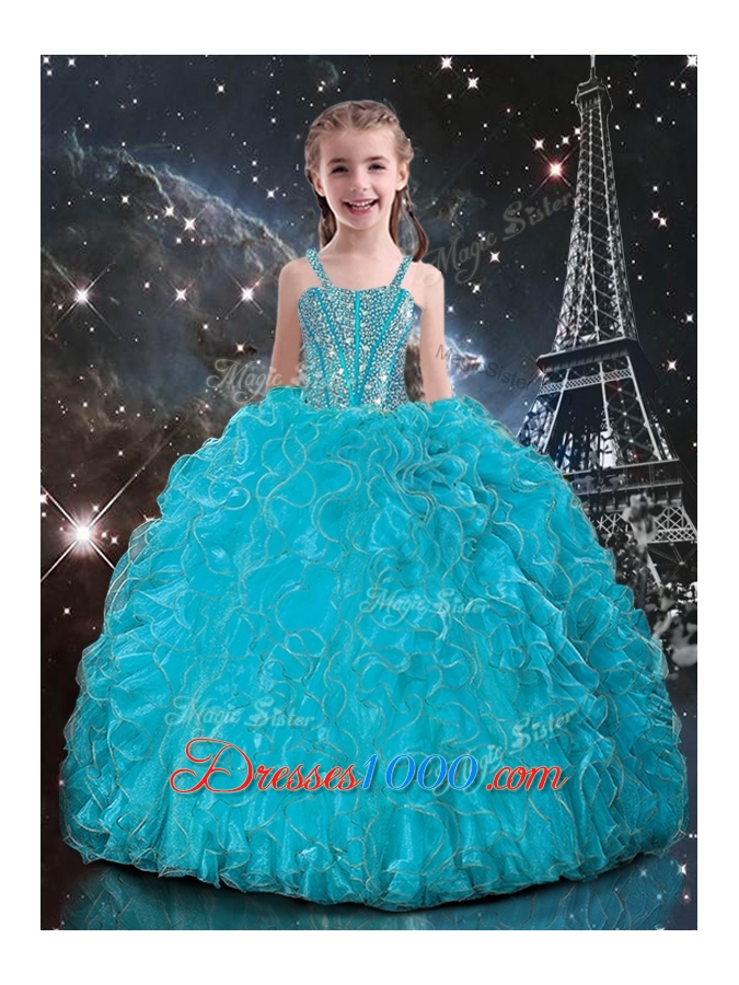 2016 Luxurious Ball Gown Princesita With Quinceanera Dresses with Beading in Baby Blue