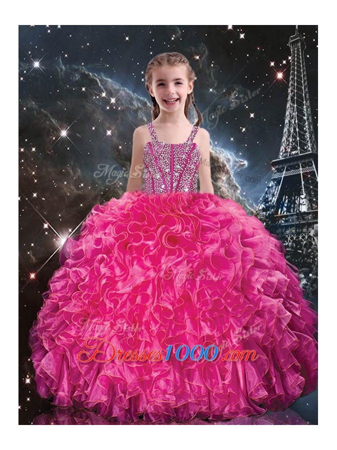 Luxurious Beading Princesita With Quinceanera Dresses in Hot Pink