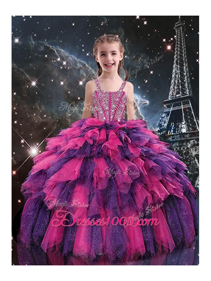 New Style Ball Gown Princesita With Quinceanera Dresses with Beading and Ruffled Layers for Fall
