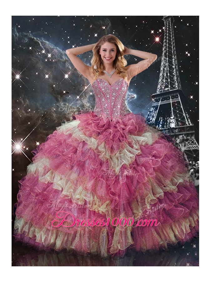 Wonderful Sweetheart Ruffled Layers Princesita With Quinceanera Dresses for Fall