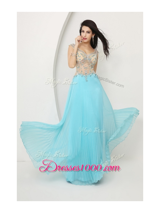 2016 Beautiful Empire Straps Prom Dresses with Beading