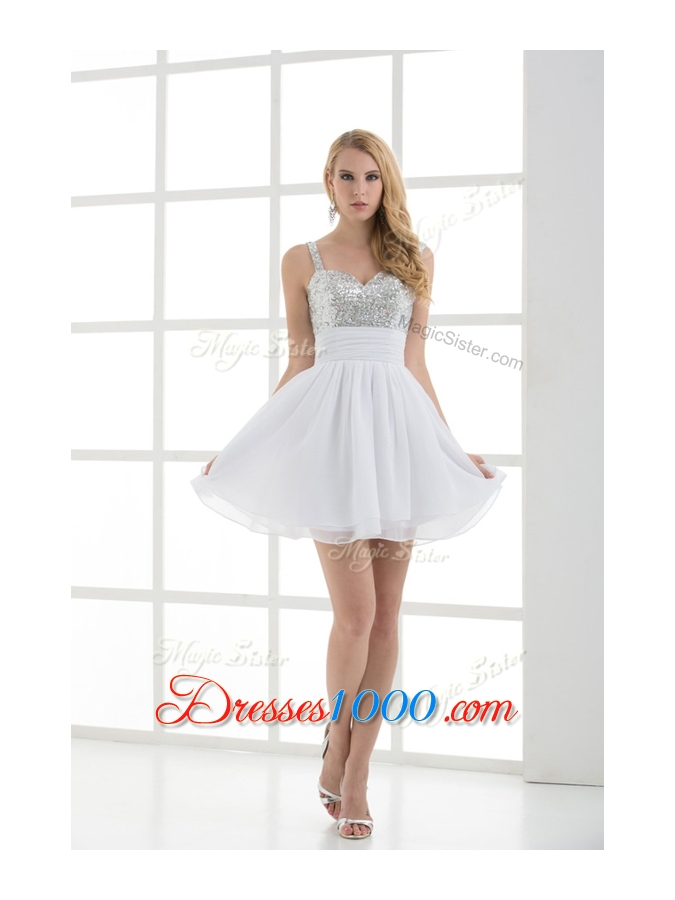 Elegant Straps Sequins Short Prom Dress for Graduation