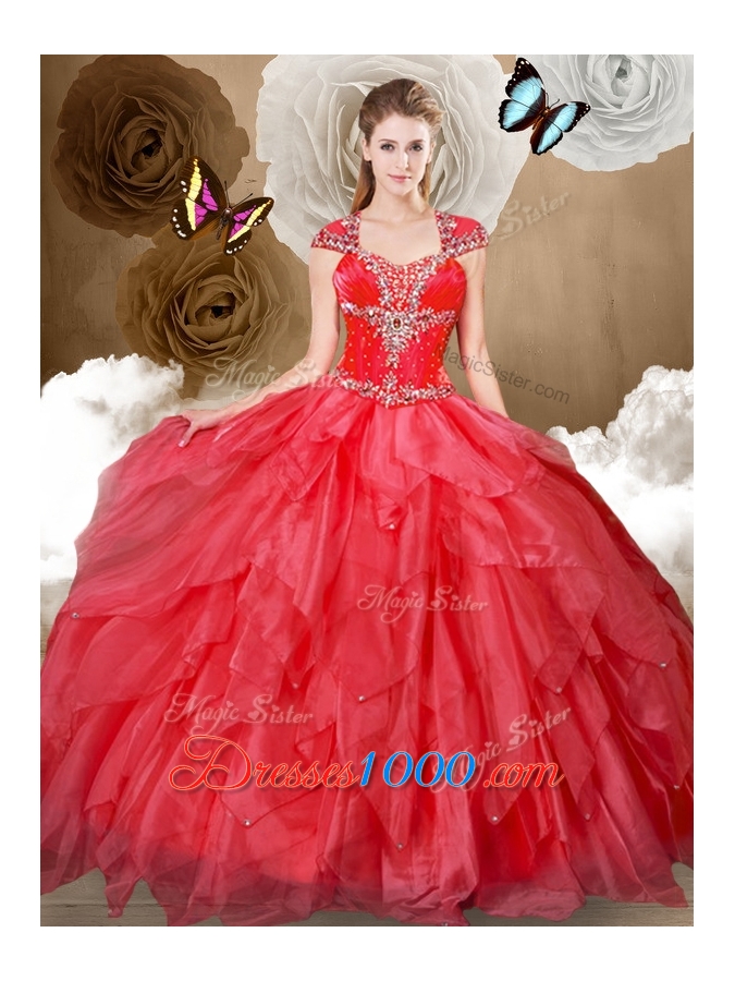 Best Sweetheart Ball Gown Sweet 16 Dresses with Beading and Ruffles
