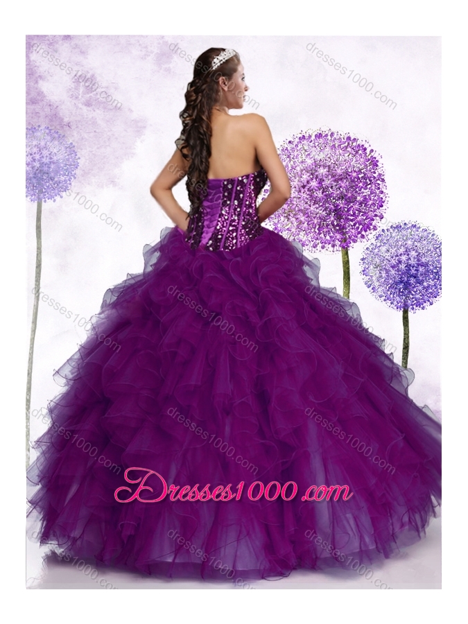 Inexpensive Ball Gown Quinceanera Dresses with Ruffles and Sequins