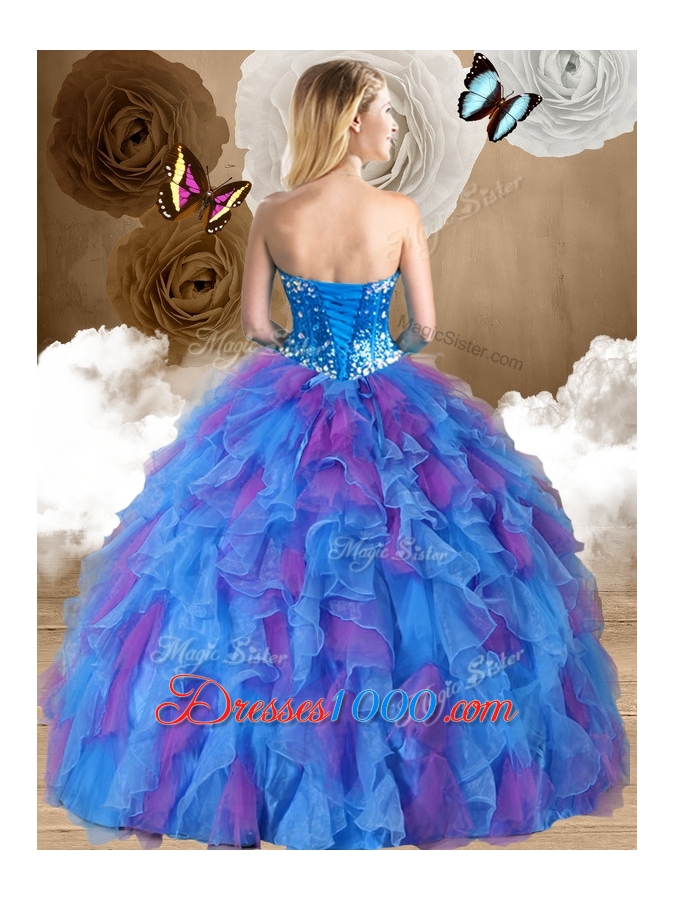Lovely Ball Gown Sweetheart Ruffles Quinceanera Dresses in Multi Color