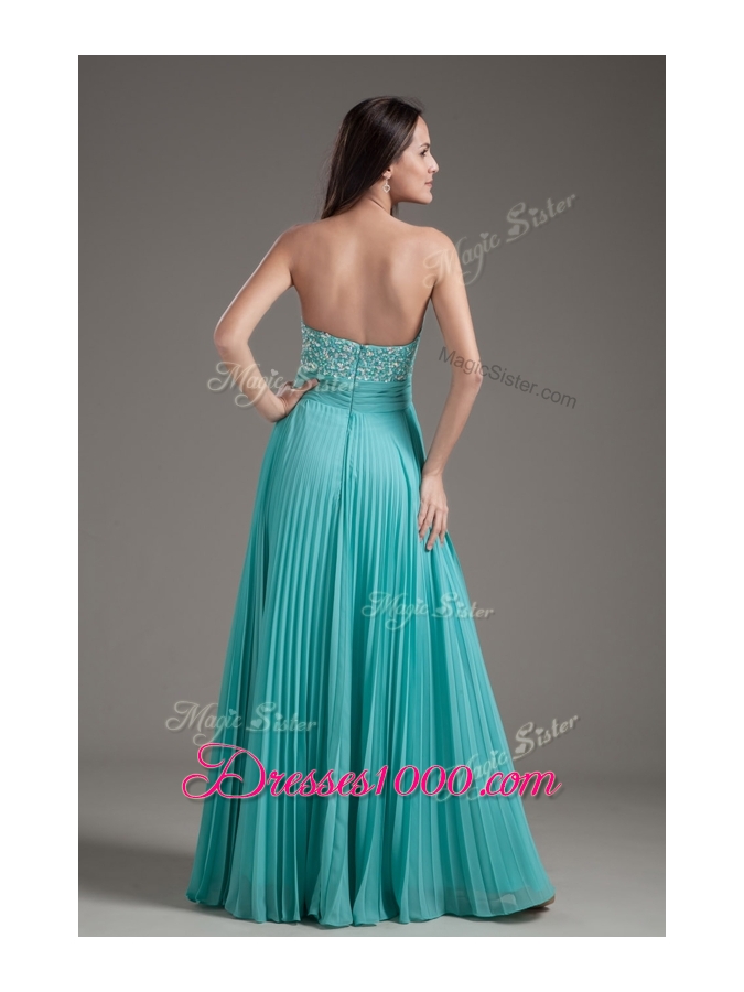 Lovely Empire Strapless Turquoise Long Prom Dress