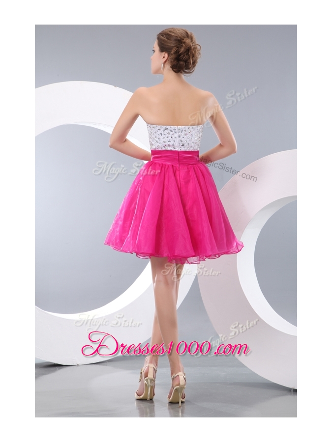 Lovely Princess Strapless Short Prom Dresses with Beading