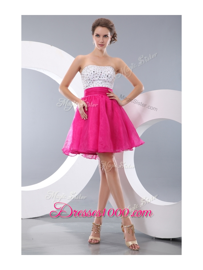 Lovely Princess Strapless Short Prom Dresses with Beading