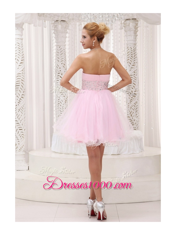 Lovely Strapless Beading Short Prom Dress for Homecoming