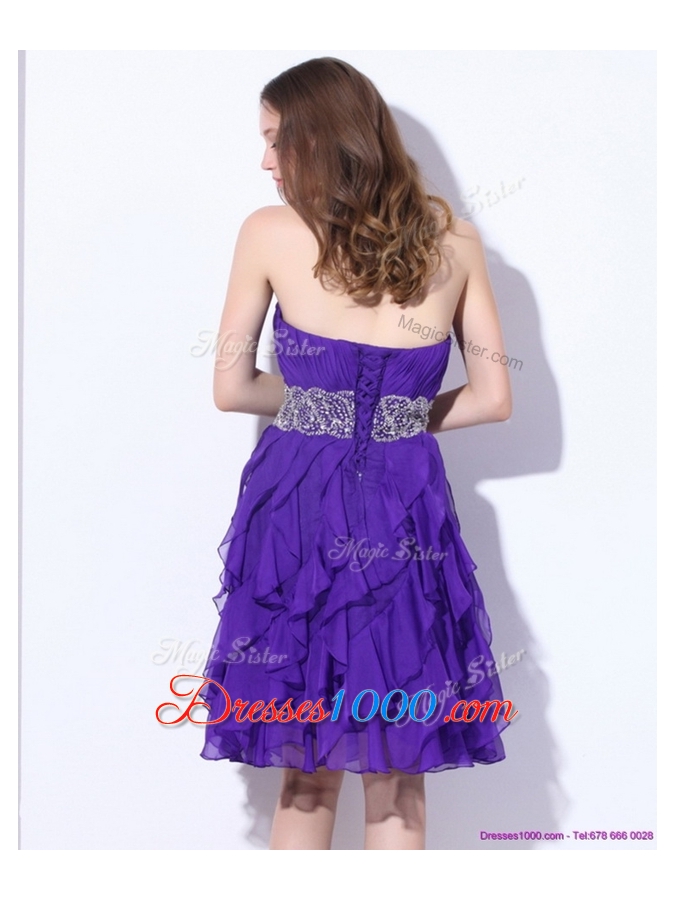 Lovely Sweetheart Knee Length Prom Dresses with Ruffles
