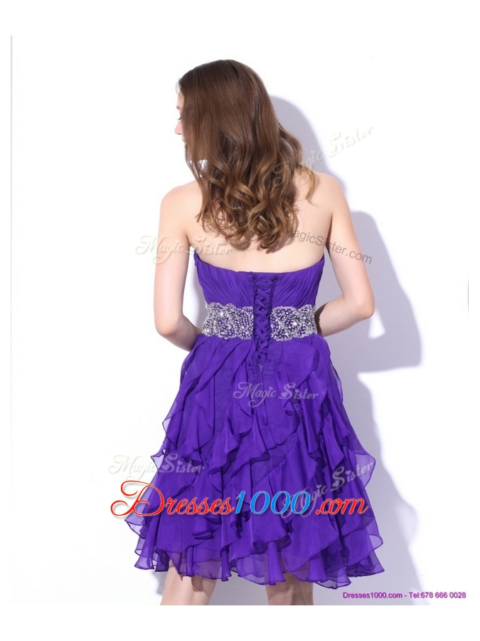 Lovely Sweetheart Knee Length Prom Dresses with Ruffles