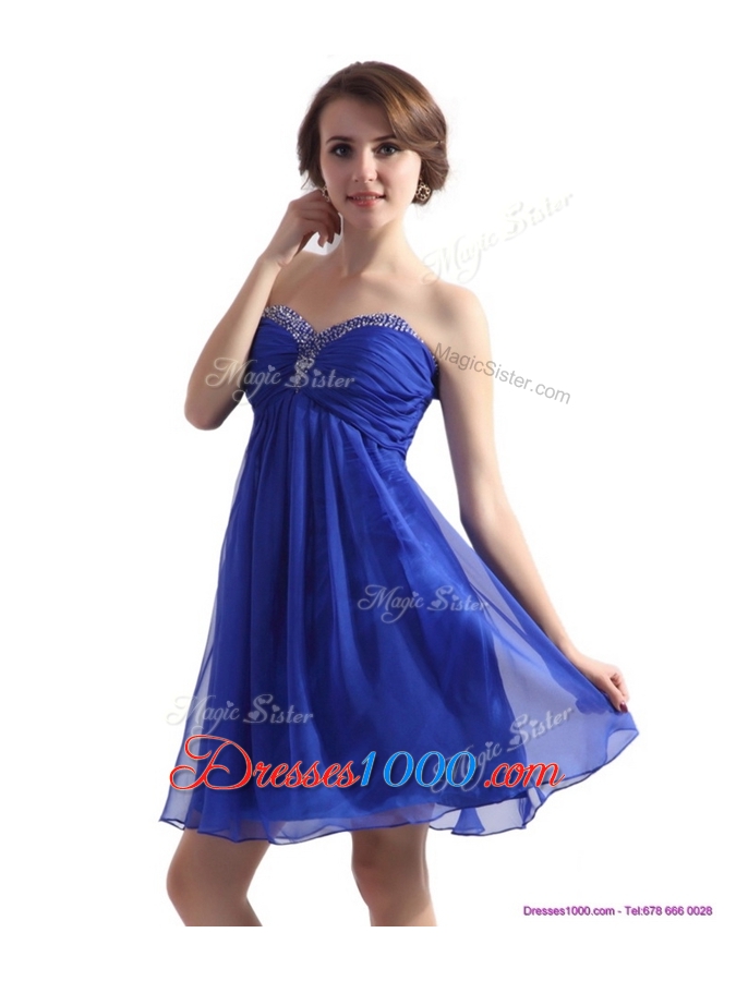 Perfect Sweetheart Beading Short Prom Dresses in Blue