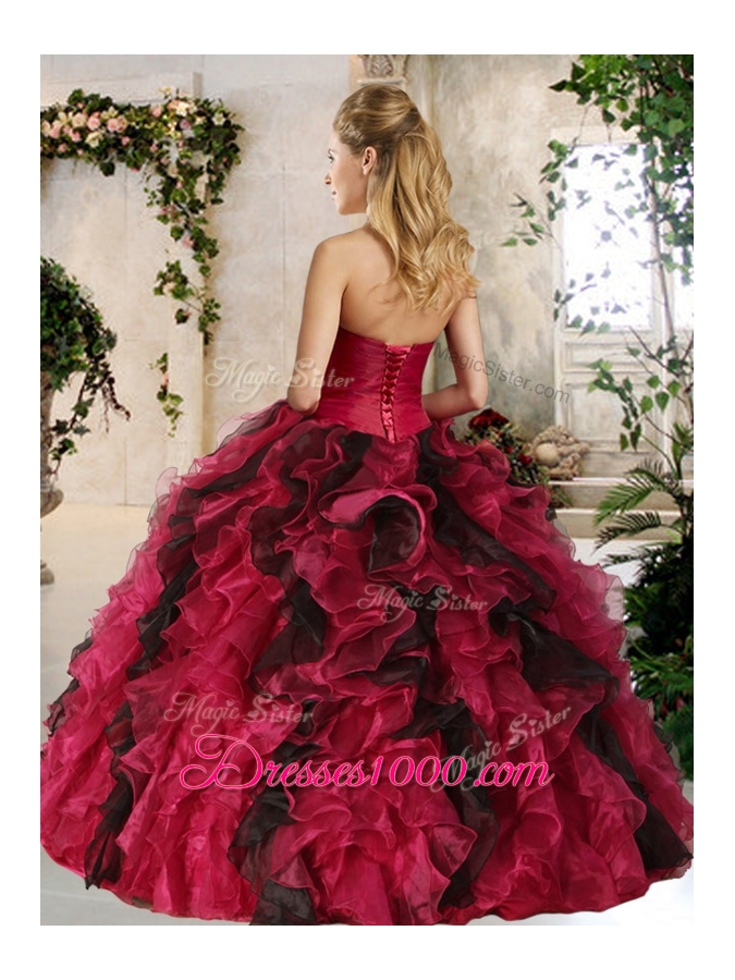 Top Selling Ball Gown Multi Color Sweet 16 Dresses with Beading and Ruffles