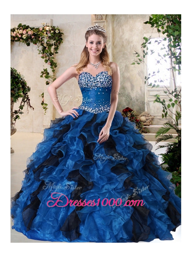 Top Selling Ball Gown Multi Color Sweet 16 Dresses with Beading and Ruffles