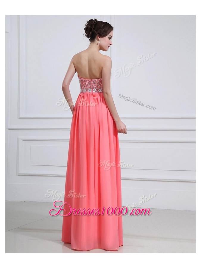 2016 Beautiful Sweetheart Watermelon Prom Dresses with Beading