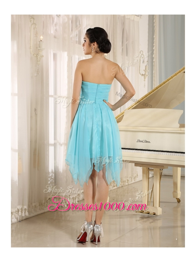 2016 Cheap Asymmetrical Sweetheart Beading Short Prom Dresses