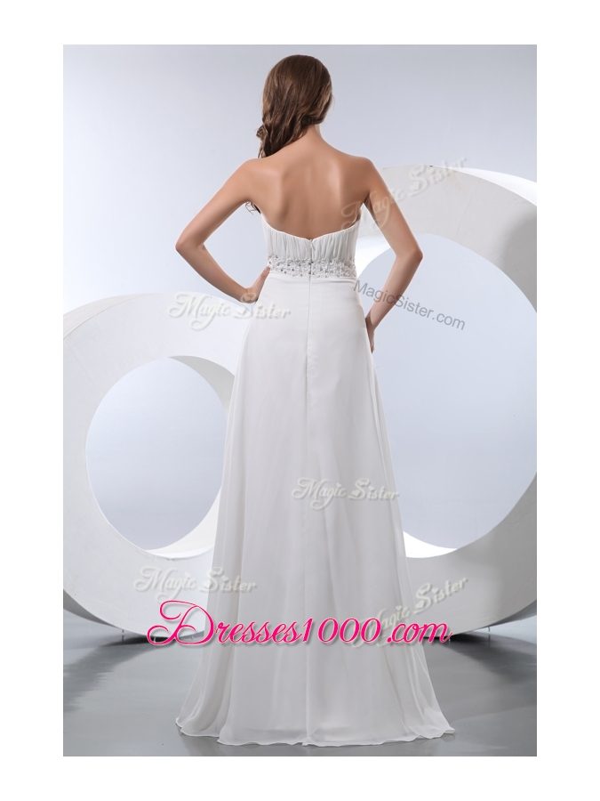 2016 Discount Empire Strapless Beading Prom Dresses in White