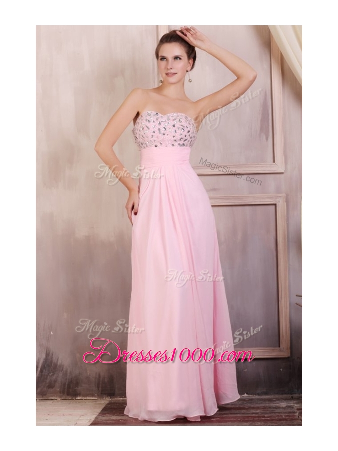 2016 Gorgeous Empire Sweetheart Beading Baby Pink Prom Dress