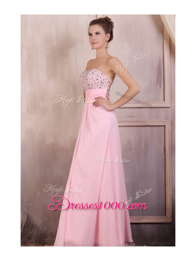 2016 Gorgeous Empire Sweetheart Beading Baby Pink Prom Dress