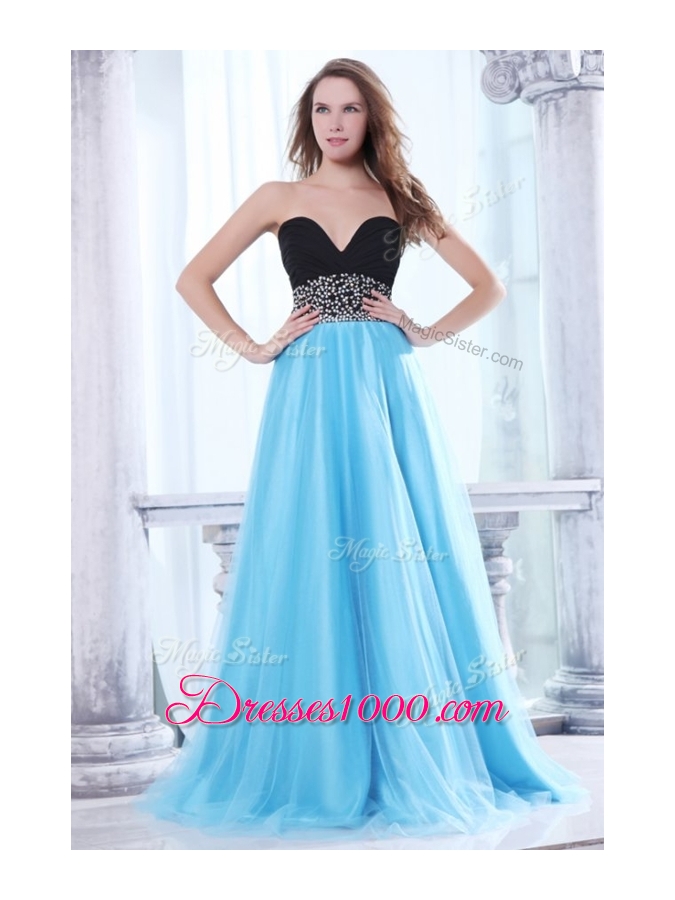 2016 Romantic Sweetheart Beading Brush Train Prom Dress for Graduation