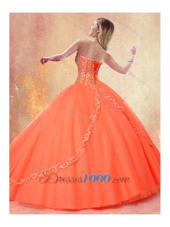 2016 Simple Ball Gown Sweetheart Beading Sweet 16 Dresses