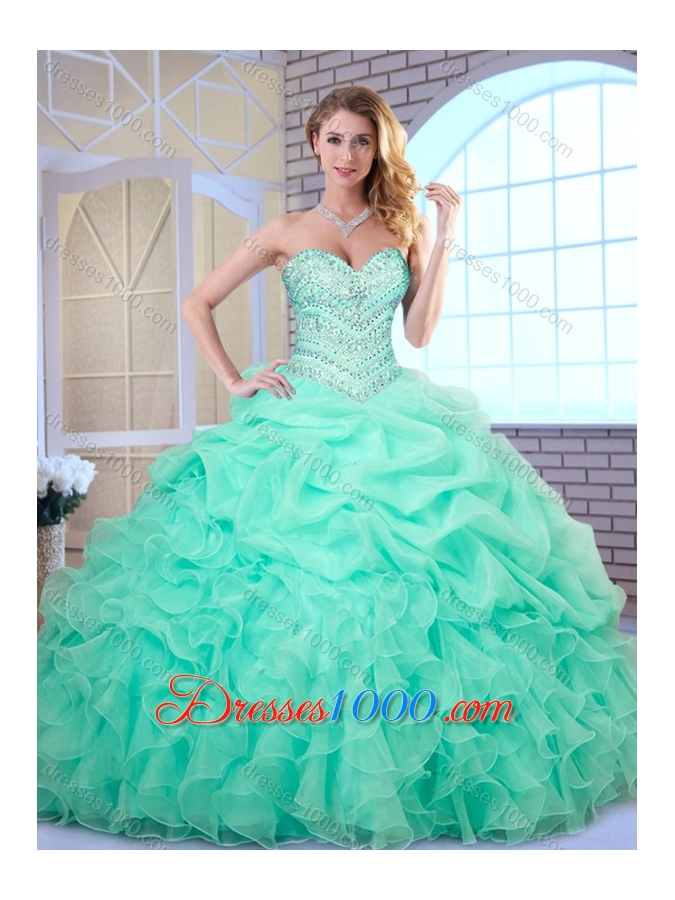 Beautiful Ball Gown Beading and Pick Ups Quinceanera Dresses