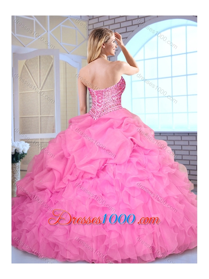 Beautiful Ball Gown Beading and Pick Ups Quinceanera Dresses